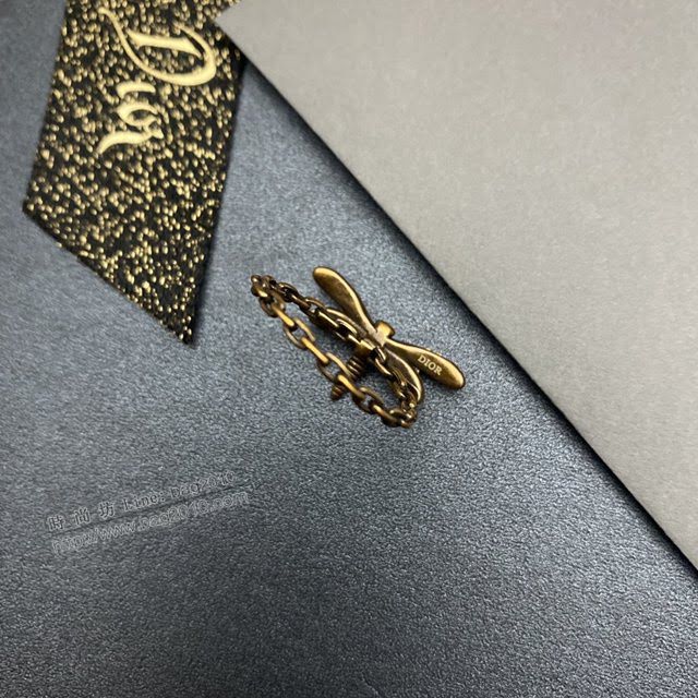 Dior飾品 迪奧經典熱銷款古銅色蜻蜒戒指  zgd1095